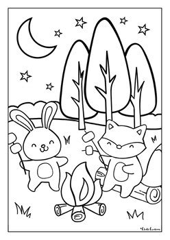 Camping Animals Coloring Pages