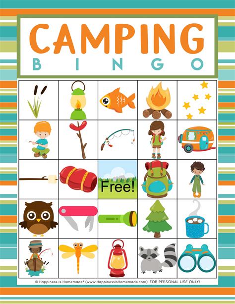 Camping Bingo Game Printable