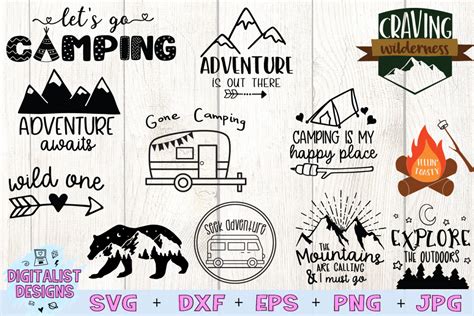 Download Camping Bundle with 12 Designs SVG For Cricut