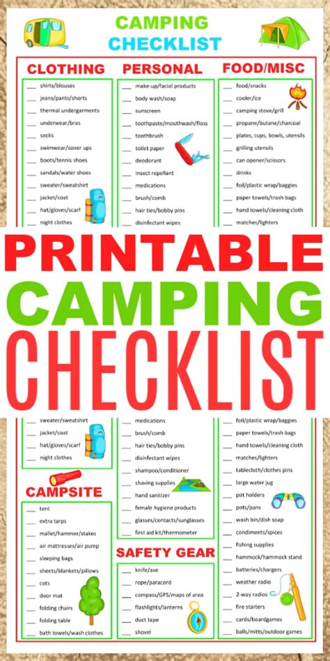 Camping Checklist Printable: Complete Guide For Beginners
