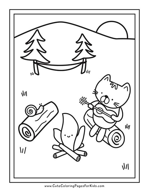 Camping Coloring Pages For Toddlers