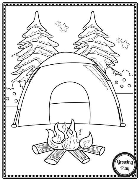 Camping Colouring Pages For Preschoolers