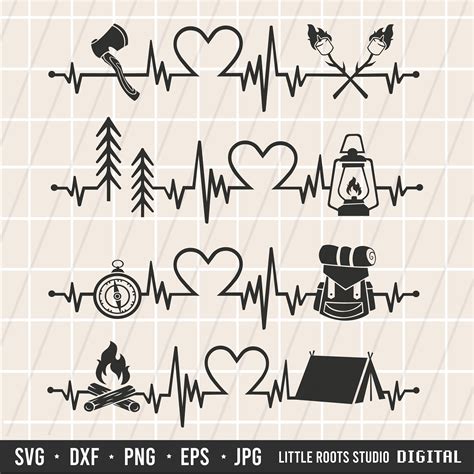 Download Camping Heartbeat Cut Files