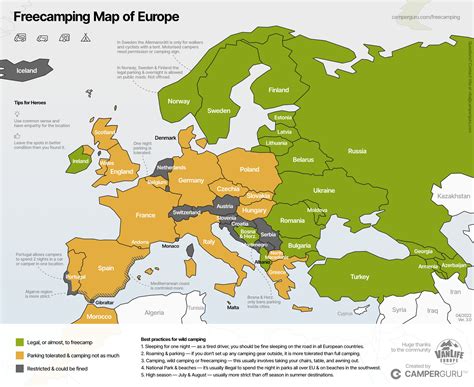 Europe Wild Camping (Rough) Reference Map [WIP] WildCampingAndHiking