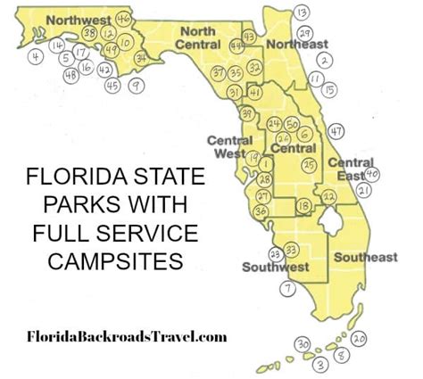 Florida State Park Campgrounds Map Printable Maps
