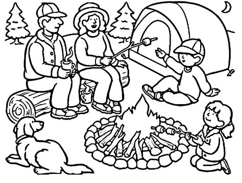 Camping Printable Coloring Pages