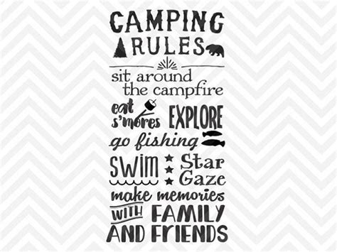 Download Camping Rules SVG Files