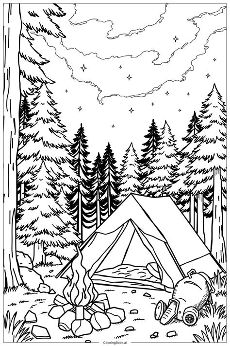Camping Tent Coloring Pages