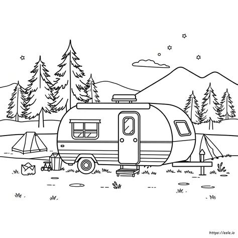 Camping Trailer Coloring Pages