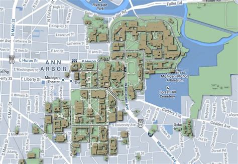 University Of Michigan Ann Arbor Campus Map Map