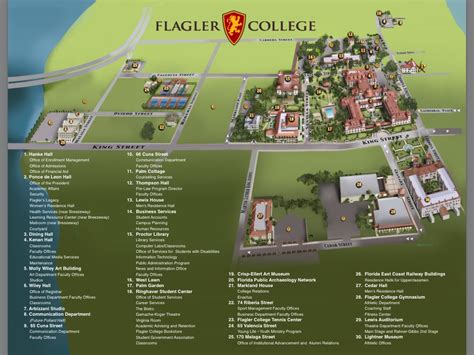 Colored Campus Map of Flagler College and All Its Roads Etsy Denmark