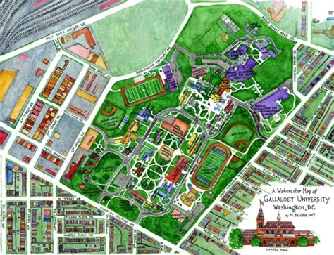 Gallaudet University Campus Map Washington DC Map Etsy Canada in 2022