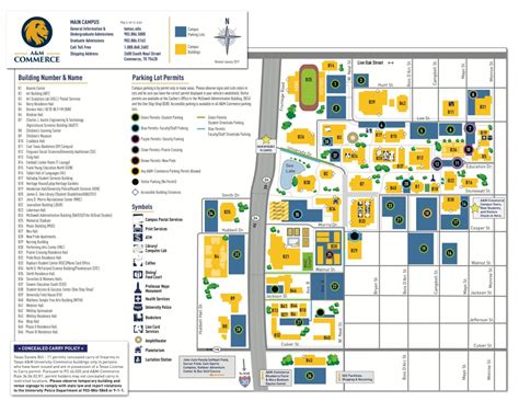 Texas A&m Commerce Campus Map Map Vector