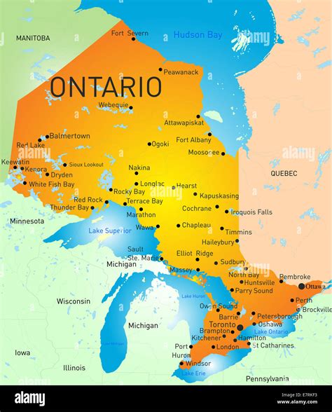 Map of Ontario (State / Section in Canada) WeltAtlas.de