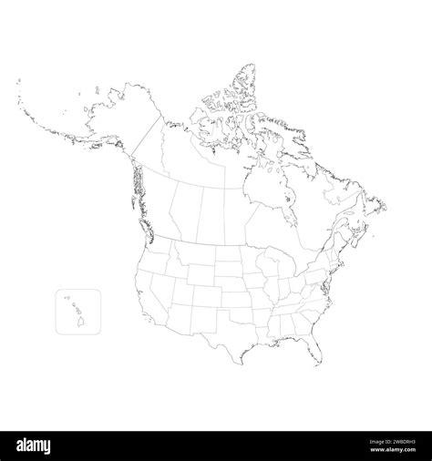 US and Canada Printable, Blank Maps, Royalty Free • Clip art • Download