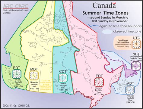 Canadian Time Zone Map
