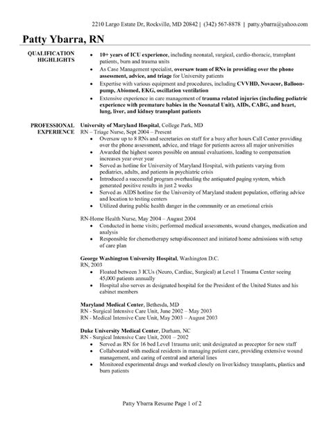 Canadian Resume Sample For Nurses