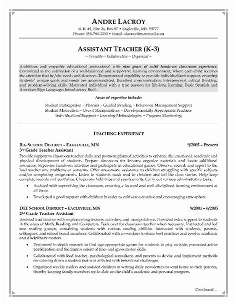Canadian Resume Samples For Teachers