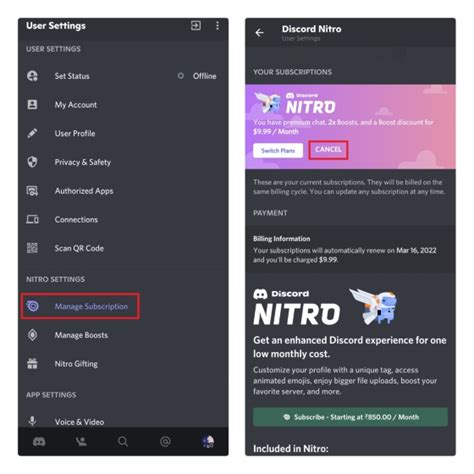 Cancel Discord Nitro Subscription on Mobile (Android or iOS)