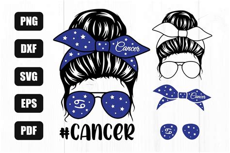 Download Cancer, Zodiac Sign, Messy Bun, Dripping Printable