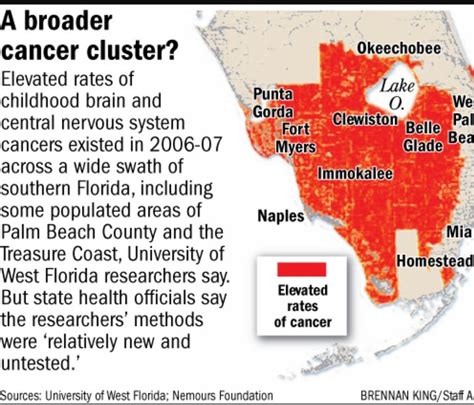 Map Of Cancer Clusters In Florida Printable Maps