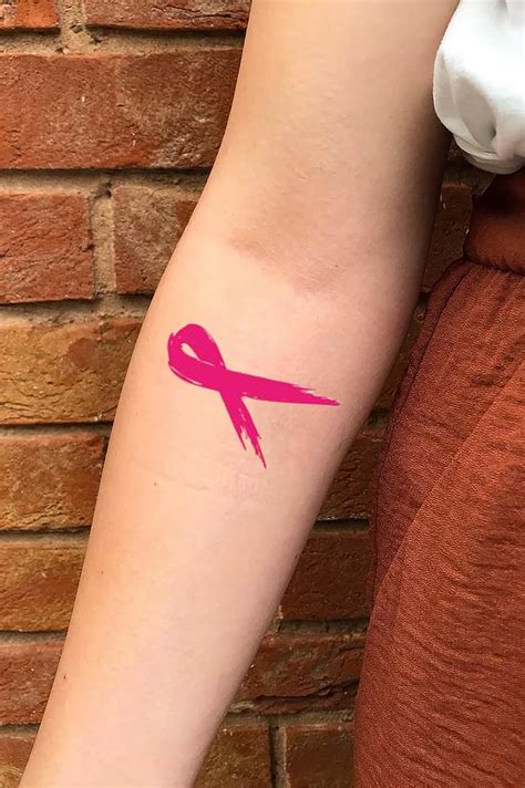 Cancer Ribbon Tattoo Small