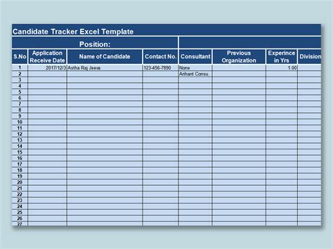 Candidate Tracking E Cel Template