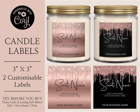 Candle Labels Templates