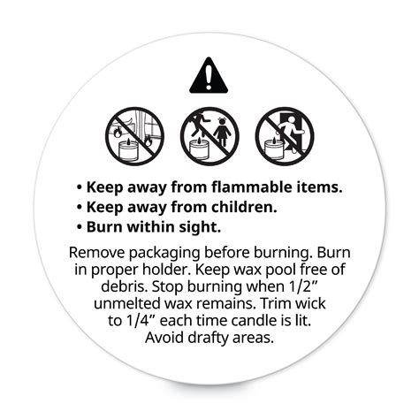 Candle Warning Labels Printable