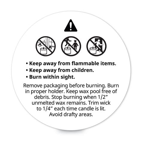 Candle Warning Labels Template