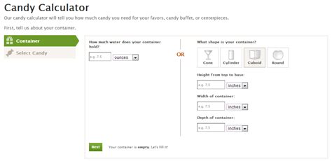 Candy Buffet Calculator