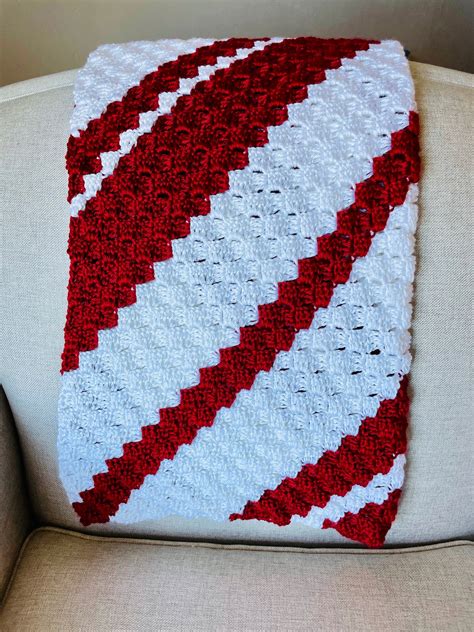 Candy Cane Blanket Crochet Pattern