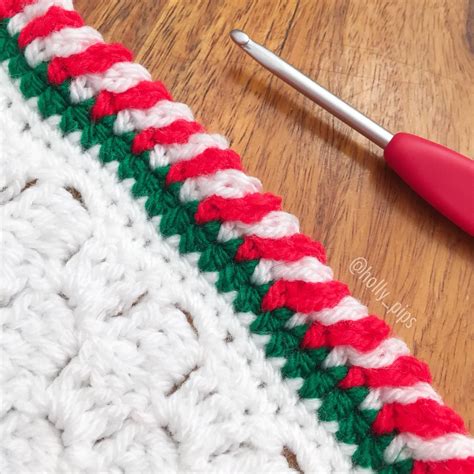 Candy Cane Crochet Edging