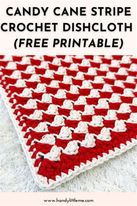 Candy Cane Dishcloth Crochet Pattern