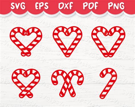 Spread the Sweetness: Create Festive Magic with Our Candy Cane Heart SVG!