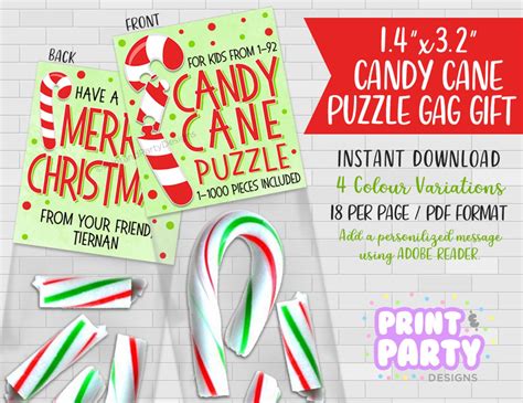 Candy Cane Puzzle Printable