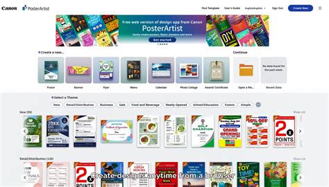 Canon Poster Artist: Interface &amp; experience