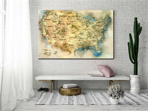 Canvas Map Of Usa