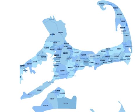 Cape Cod Zip Code Map