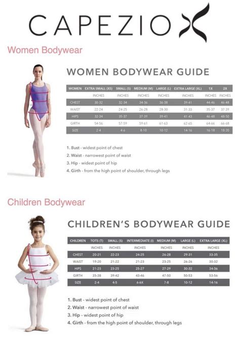 Capezio Hanami Size Chart