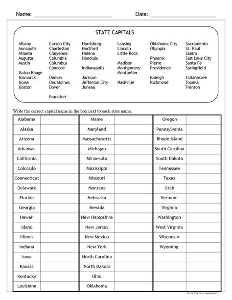 13 Best Images of Fifty States Worksheets Blank Printable United