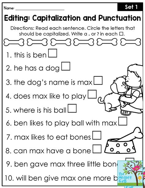 Capitalization Worksheets 1st Grade