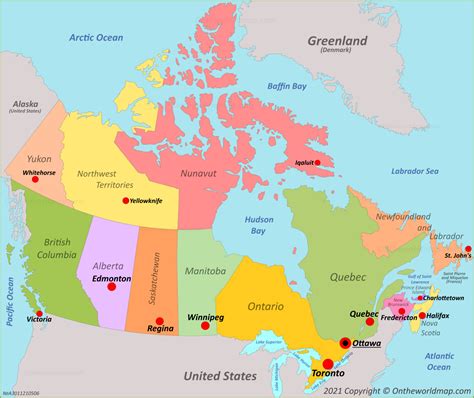 Capitals Of Canada Map