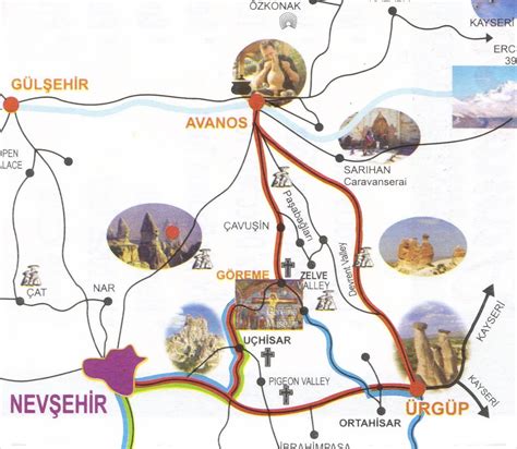 Cappadocia Red Tour route