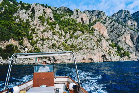 Capri coastline boat