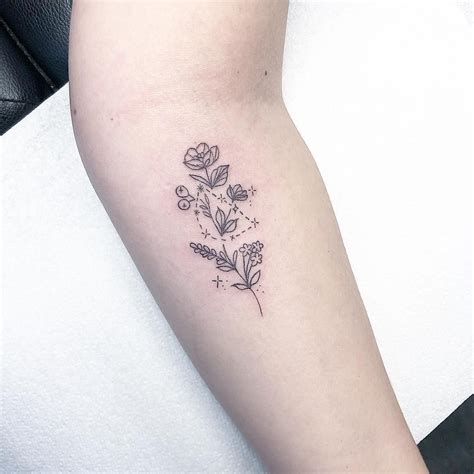 Capricorn Flower Tattoo