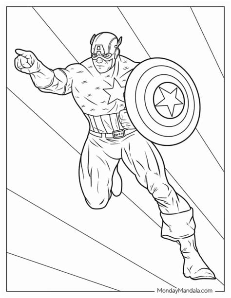 Captain American Coloring Page