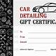 Car Detailing Gift Certificate Template