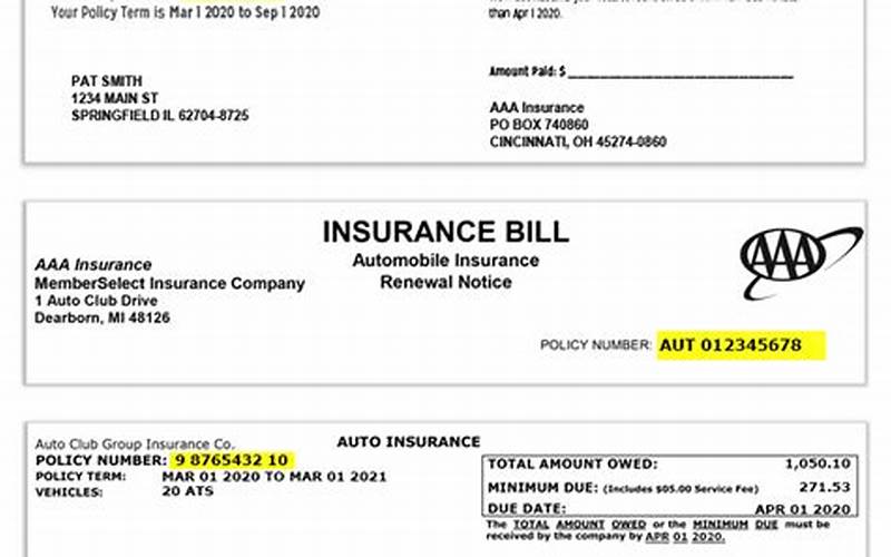 Car Insurance Bills