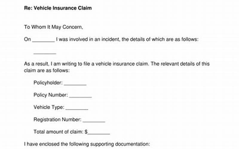 Car Insurance Claim History Letter